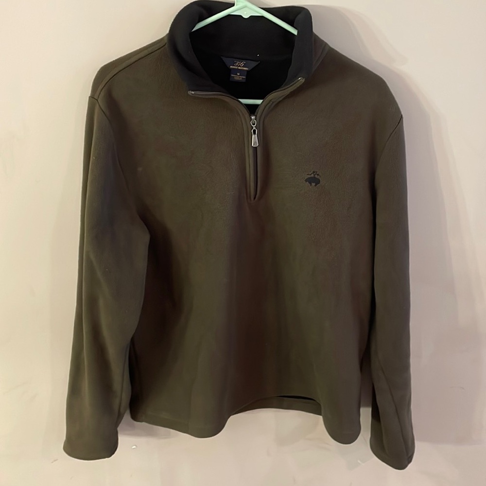 Brooks brothers olive green fleece quarter zip
